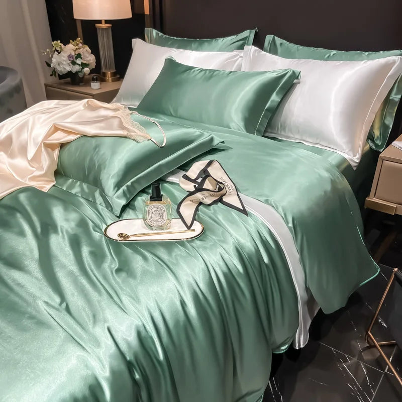 Housse de Couette en Satin de Soie Premium