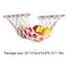Macrame hanging fruit hammock made of natural fiber with wooden handles for kitchen storage