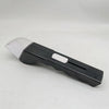 A black handheld insect catcher with a silver transparent head and telescopic handle.