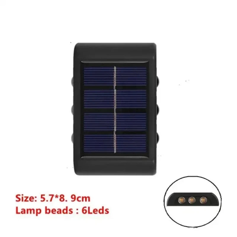 Solar-Powered LED Wall Light with Up/Down Illumination