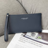 Slim PU Leather Zip-Around Wallet with Card and Phone Pockets