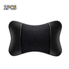 Cabezal de coche y cojín de asiento de cuero negro premium