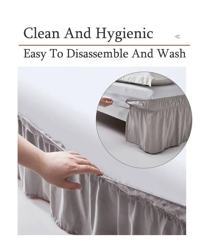 Ruffled Microfiber Bed Skirt with Split Corners