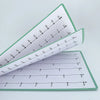 A green double-sided fraction number line poster showing various fractions for classroom math learning.