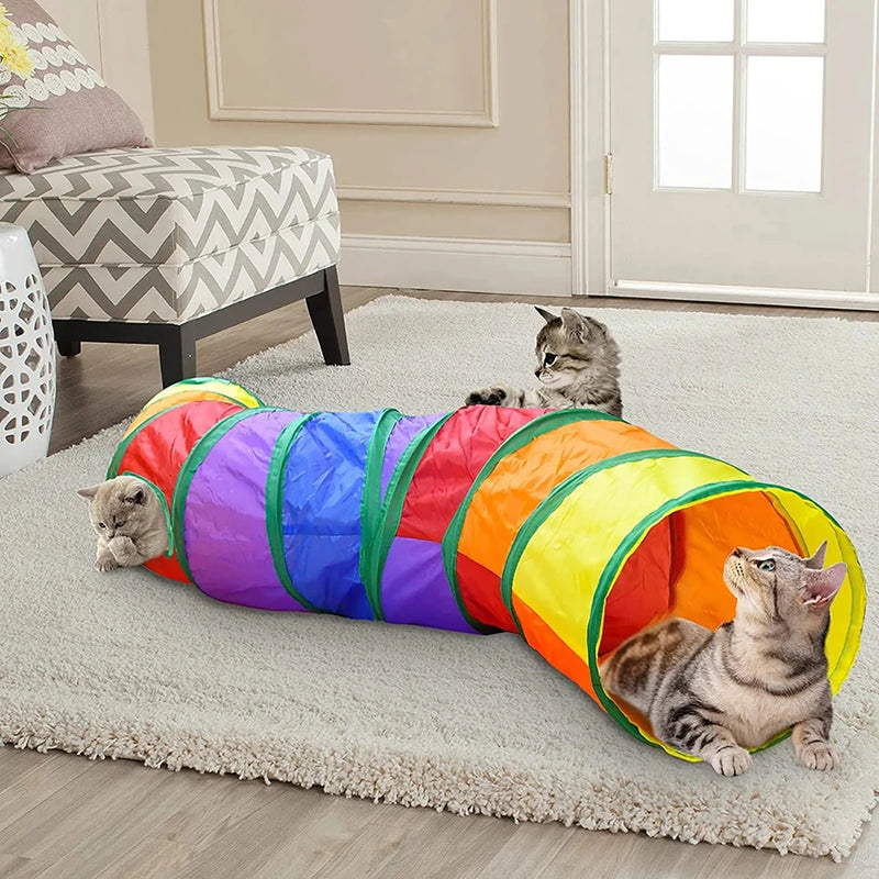 Foldable Interactive Cat Tunnel with Crinkle Sound