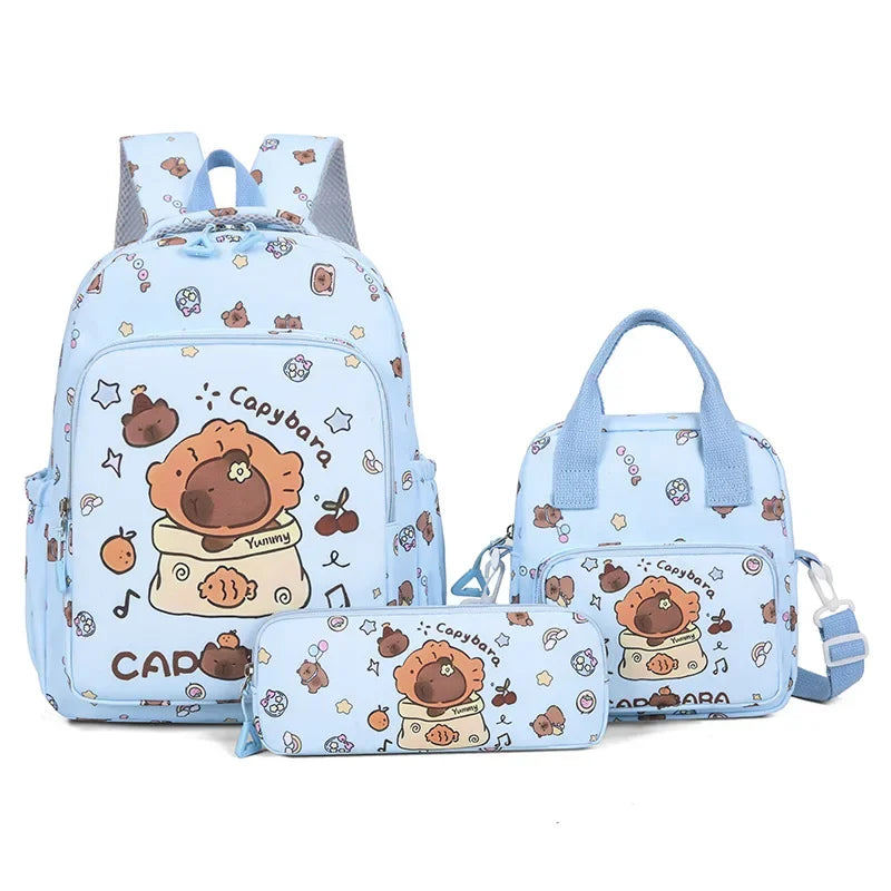 Capybara Cartoon Backpack Set for Kids
