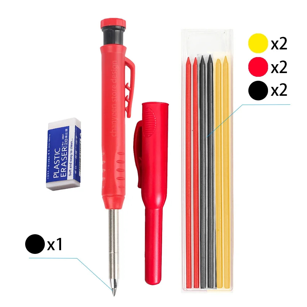 Precision Carpenter's Mechanical Pencil with Integrated Sharpener
