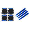 Eight carbon fiber reflective stickers designed to protect car door handles.