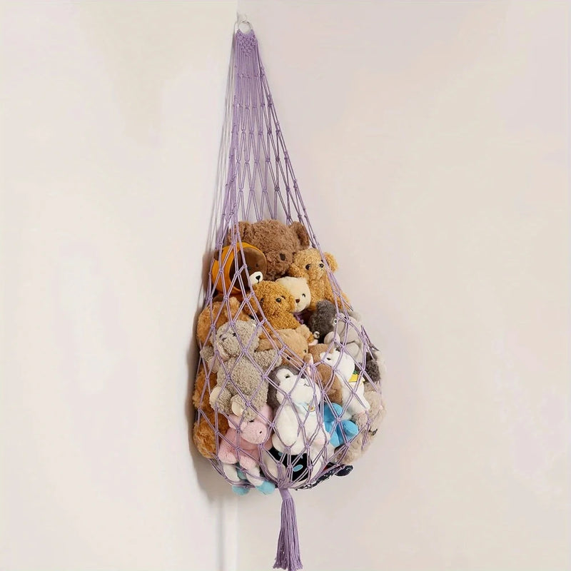 Boho Macramé Stuffed Animal Storage Hammock