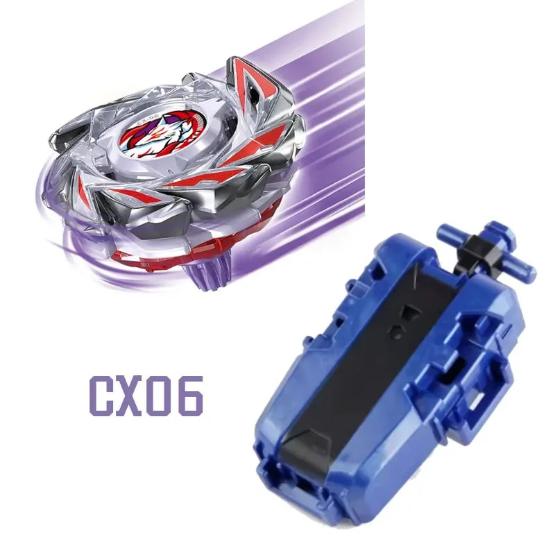 Beyblade Burst CX06 metal fighting top with launcher in blue and silver colors