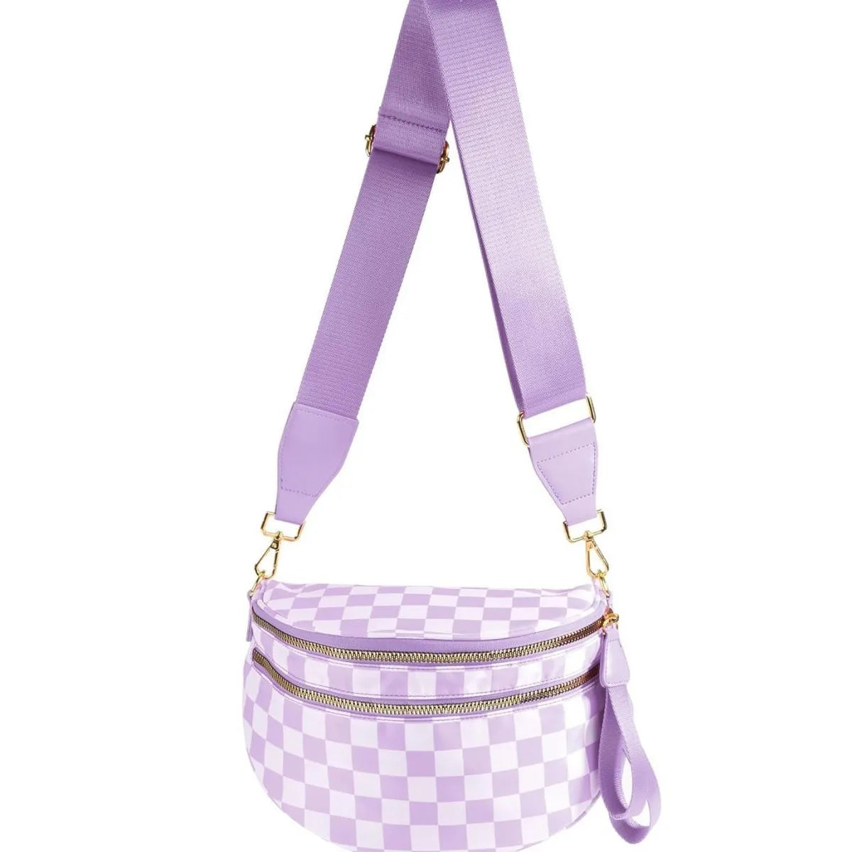 Women's Checkered Multi-Function Crossbody Waist Bag