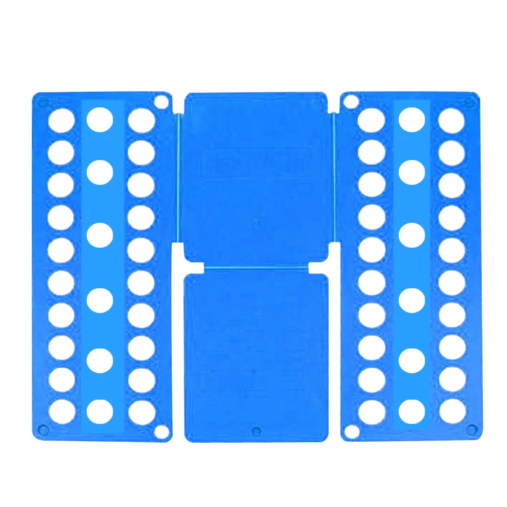 A portable clothes folding board consisting of three sections for neat and quick laundry folding.