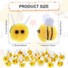 Yellow wool felt bee pompoms used as decorations for crafts and parties