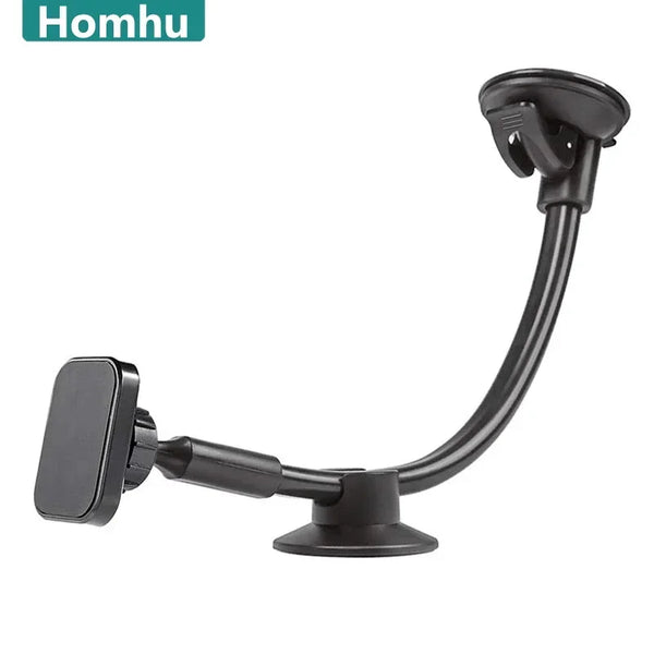 Sujetador universal magnético negro para teléfono con brazo ajustable.
