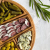 Round Wooden Serving Tray with 8 Removable Compartments