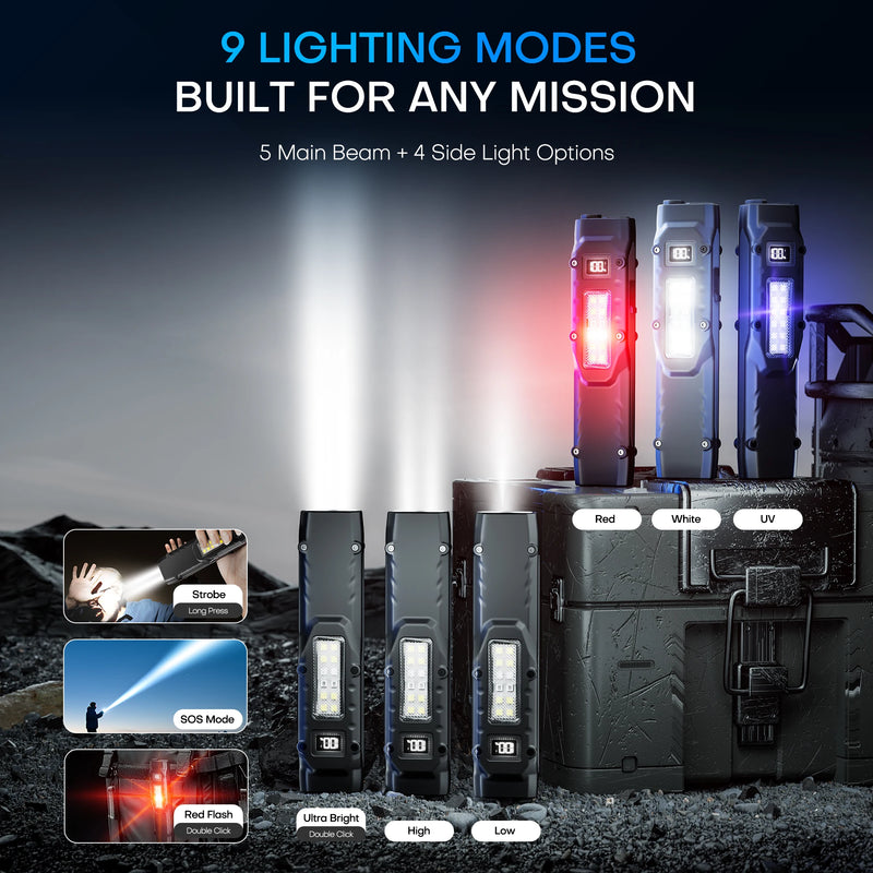 Compact LED Flashlight with Digital Display