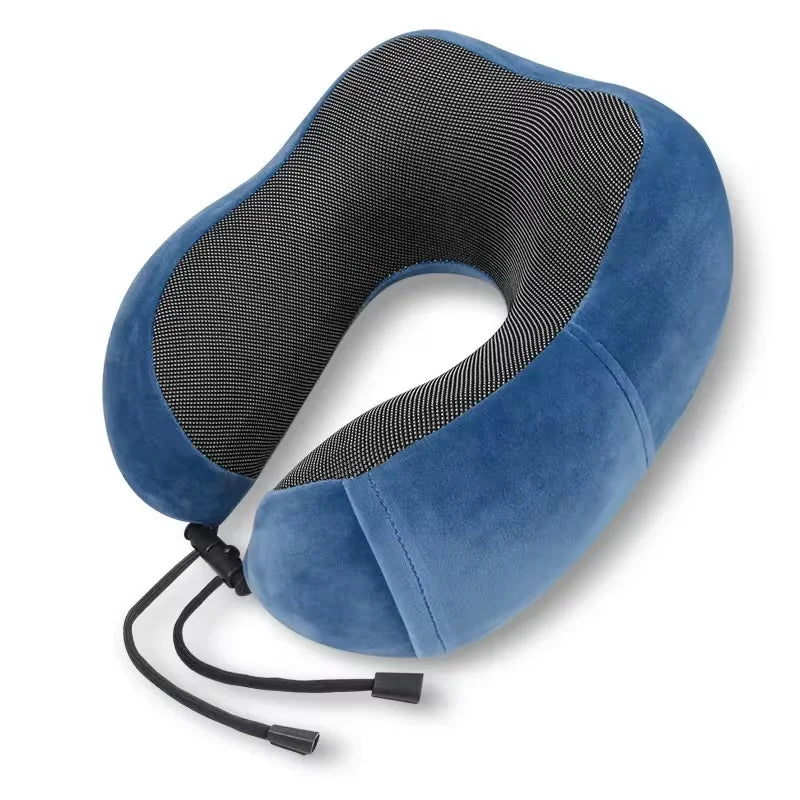 Memory Foam Travel Neck Pillow with Built-in Massage