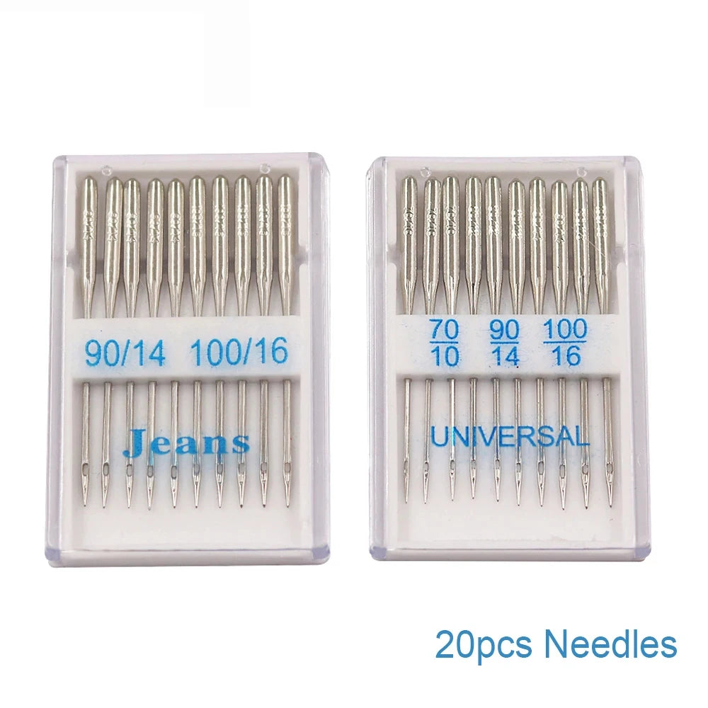 Universal Sewing Machine Needles Kit – 20 Pack, Multiple Sizes (65/9–100/16)