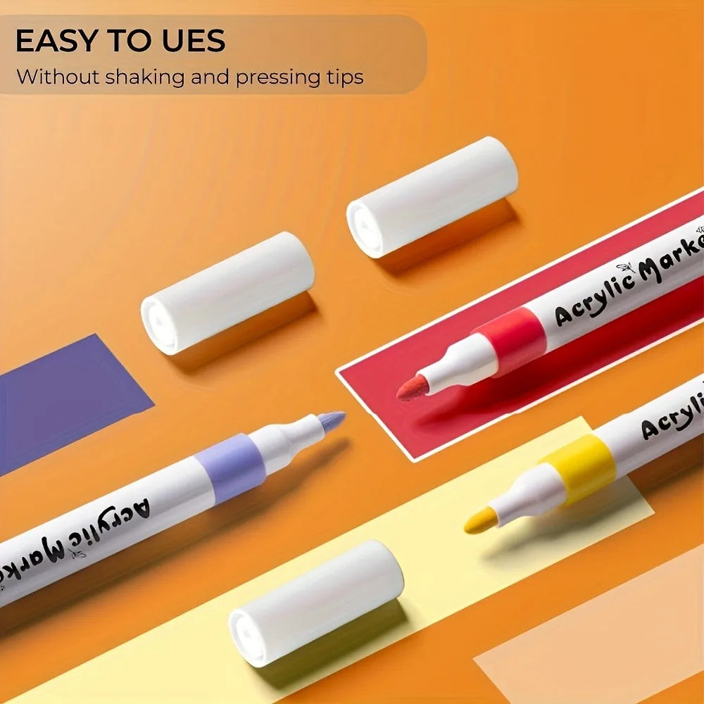 Acrylic Paint Markers Set with Fine Tip – Waterproof & Permanent for Art and DIY