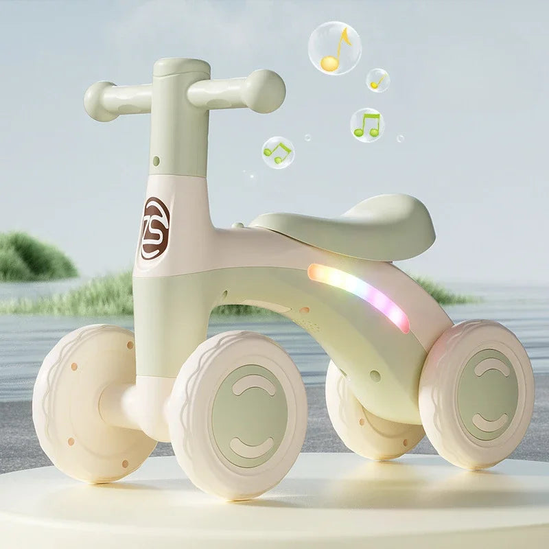 4-Wheel Baby Balance Bike with Silent Wheels