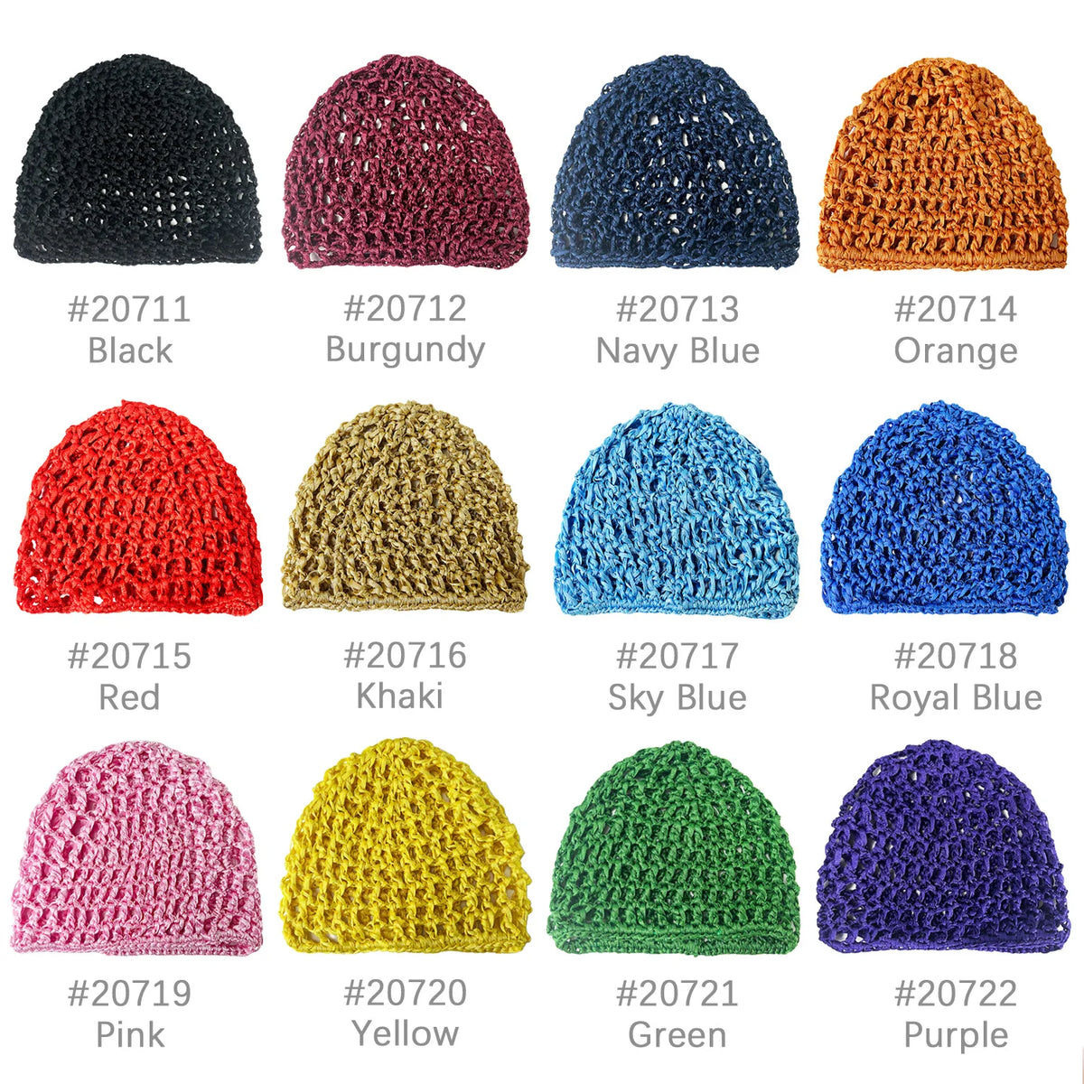 Hand-Crocheted Mesh Hair Net Cap for Women