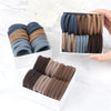 50-Pack Solid Color Elastic Hair Ties for Women & Girls