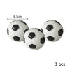 A set of three black and white soft foam sports stress balls, with a dimension marker showing 6.3cm.