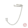 Aretes de Plata de Ley 925 con CZ y Borla de Cadena