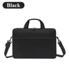 Schwarze Premium-Laptop-Messenger-Tasche mit schwarzen Riemen und Schnalle