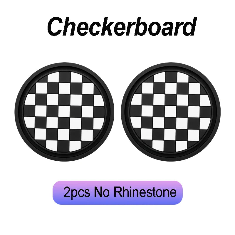 Checkerboard pattern coasters in black and white squares