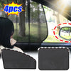 Four magnetic car window sunshades with foldable mesh design shown in a vehicle window.