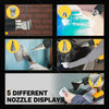 A collection of five different nozzles for a cordless heat gun with an LCD display.