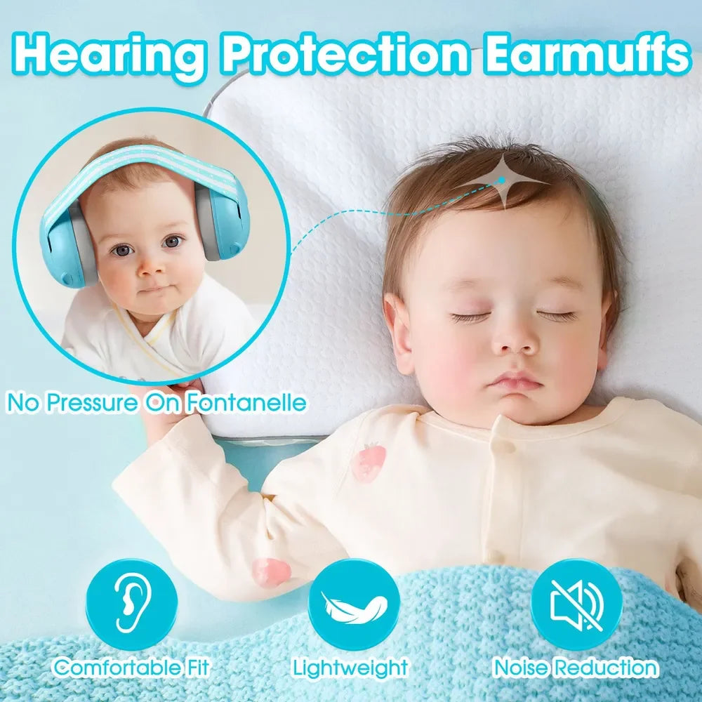 Baby Noise Cancelling Earmuffs - 25dB Hearing Protector for Infants & Toddlers