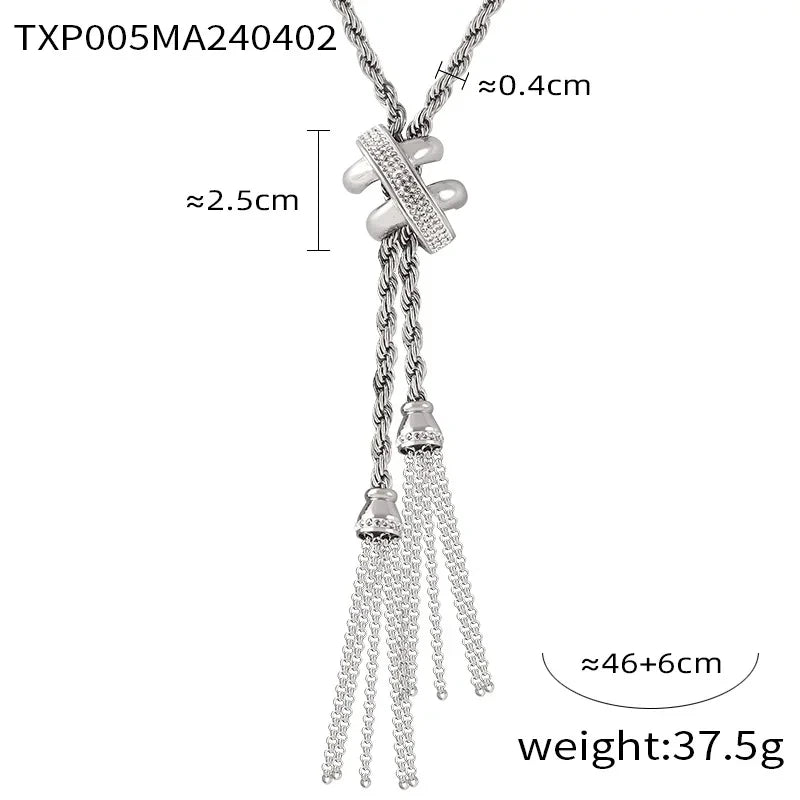 Ensemble de bijoux en chaîne torsadée avec cristaux