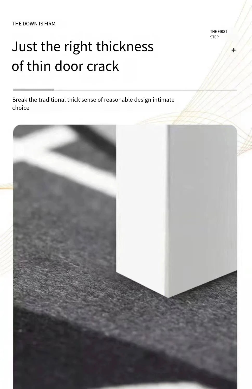 A close-up view of a white, rectangular block resting on a dark gray textured surface.