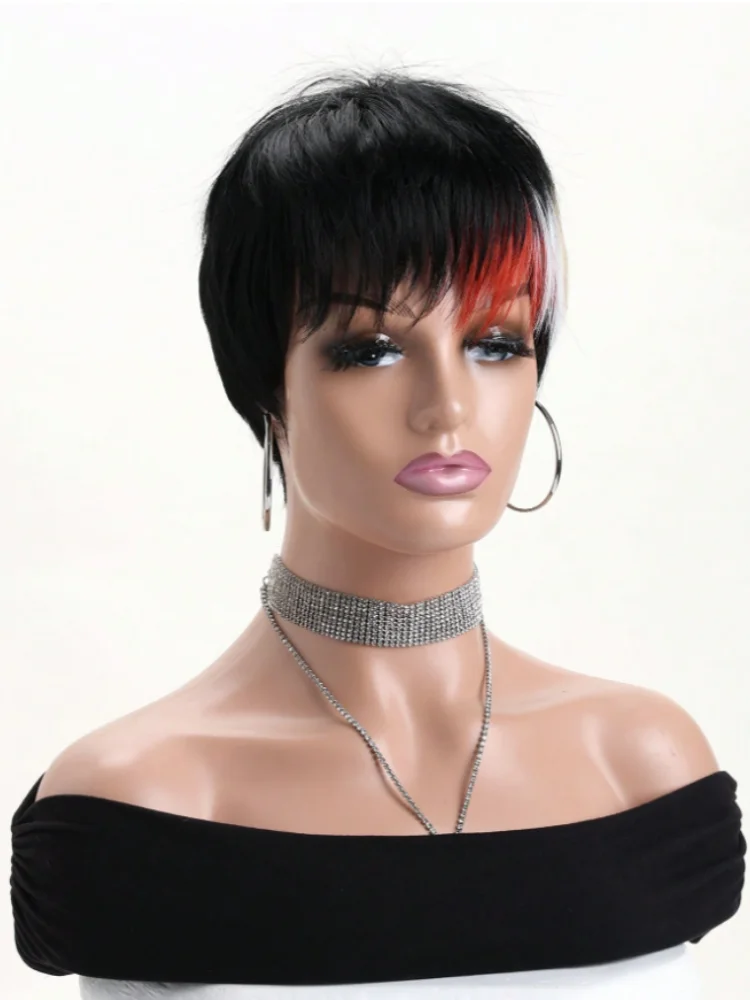 26 Zoll Kinky Straight Menschliches Haar Perücke