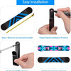 Instructions for easy installation of snowboard wall mount clips using screws, showing measurement and marking steps.