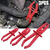 A set of three red hose clamp pliers for car repair tools.