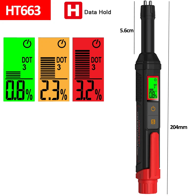 Digital Brake Fluid Tester with Backlit Display