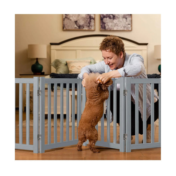 Modern Wooden Pet Gate with Sliding Door