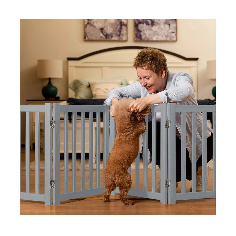 Modern Wooden Pet Gate with Sliding Door