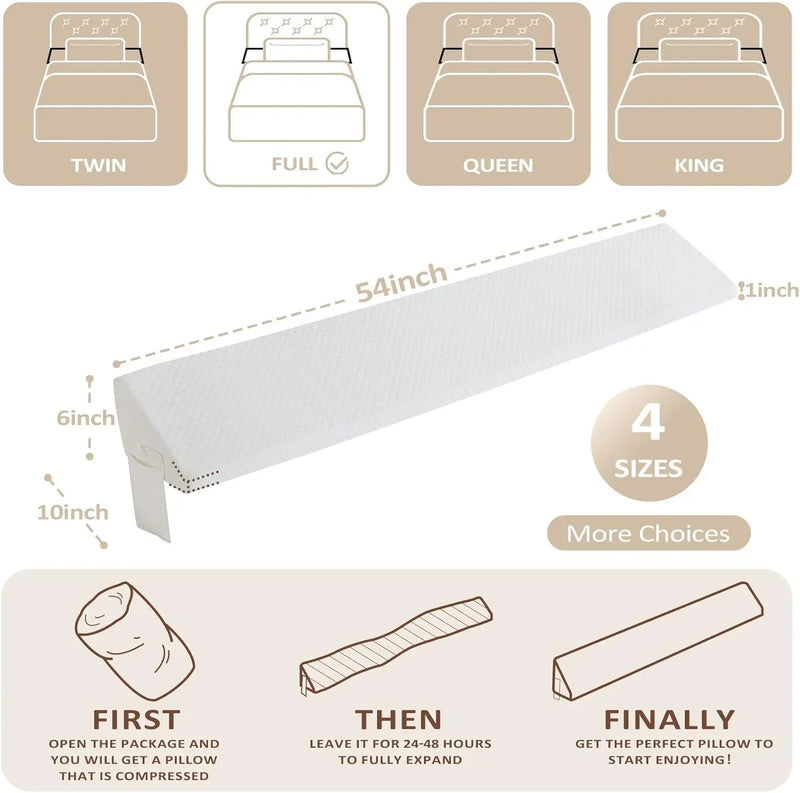 Adjustable Bed Wedge Pillow for Spinal Alignment & Snoring Relief