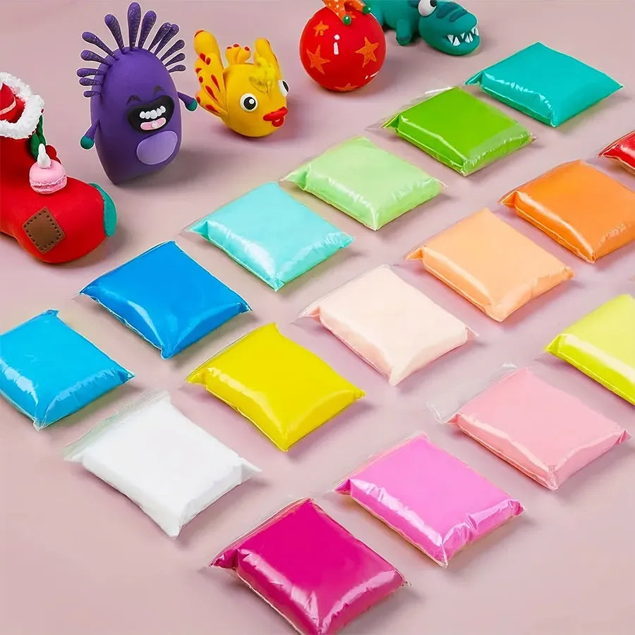 36-Color Air-Dry Modeling Clay Set with Carving Tools