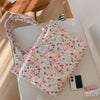 Quilted Floral Cotton Tote Bag with Padded Handle