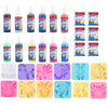 A collection of DIY 3D water elf craft kits featuring various colored bottles and corresponding elf-themed molds.