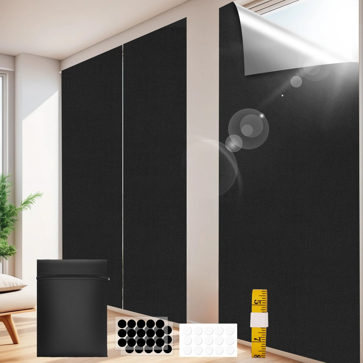 Portable Blackout Curtains with Easy-Cut Design for Any Window