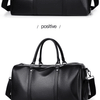 Retro PU Leather Weekender Duffel Bag with Adjustable Shoulder Strap