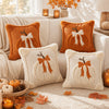 Set of 2 Autumn Pumpkin Throw Pillow Covers with 3D Jacquard Design