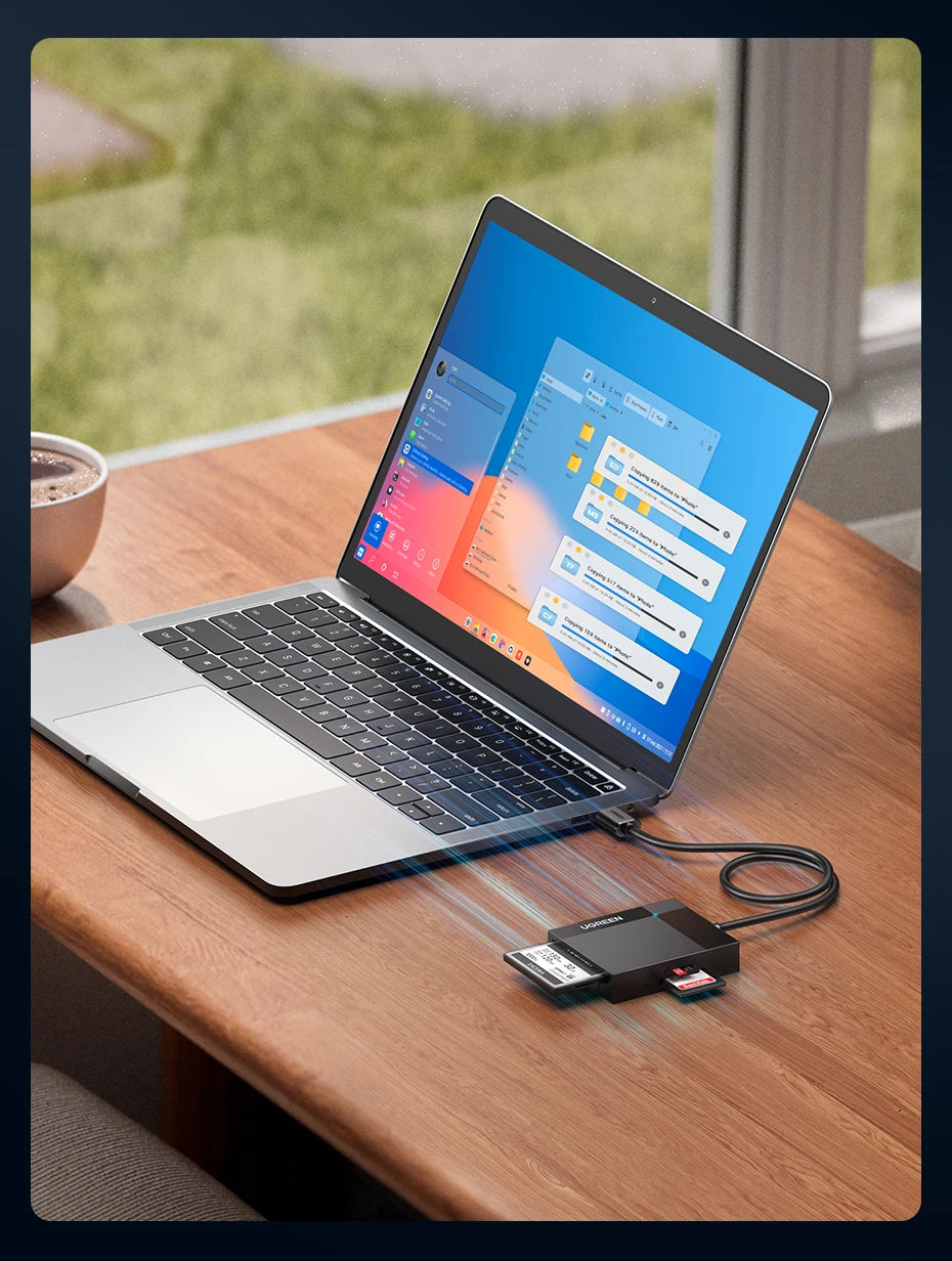 4-in-1 USB 3.0 Card Reader with USB-C Adapter