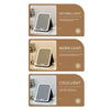 A set of three portable touch vanity mirrors demonstrating natural, warm, and cold light settings.